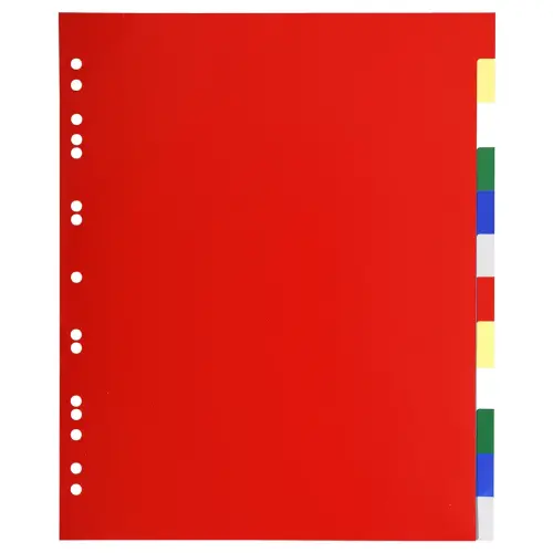 Intercalaires polypropylène souple 12 positions - A4 maxi - Couleurs assorties - EXACOMPTA