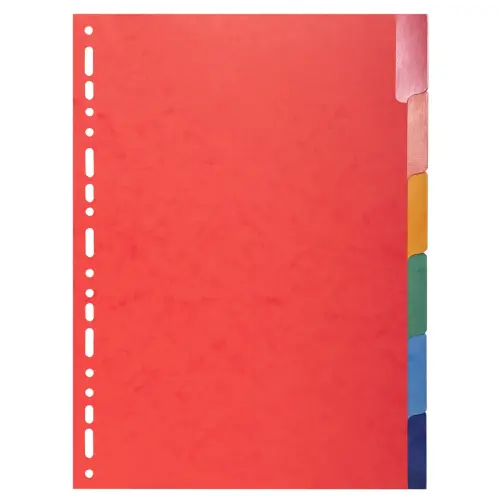 Intercalaires Carte lustrée 225g avec onglets renforcés - 6 positions - A4 - EXACOMPTA
