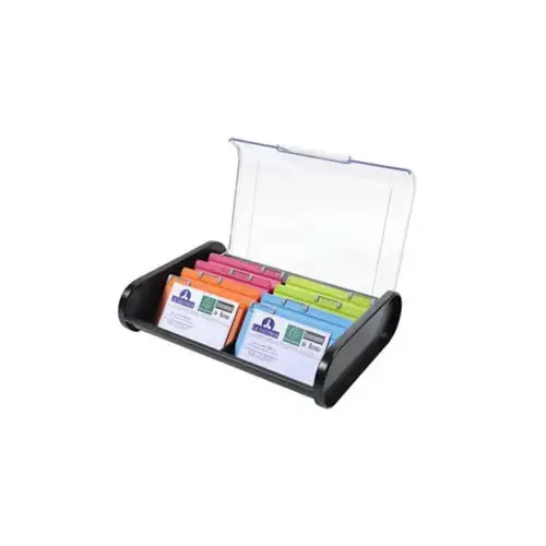 Fichier pour cartes de visite Topline - 60x245x180 mm - Noir/arlequin - EXACOMPTA