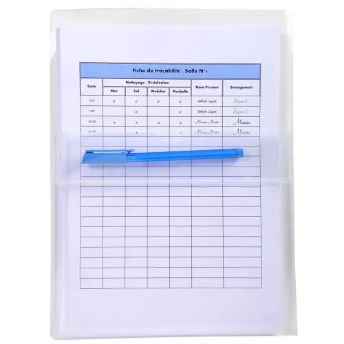 Sachet de 2 pochettes adhésives à soufflet - PP Haute Qualité 20/100e - A4 - Cristal - EXACOMPTA
