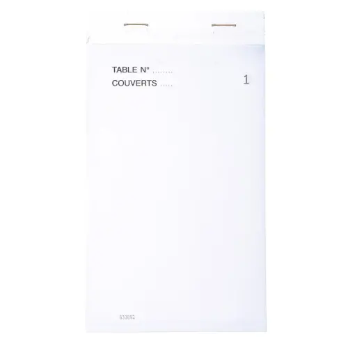 Bloc Ma&icirc;tre d'H&ocirc;tel 50 feuillets autocopiants num&eacute;rot&eacute;s en dupli - Format 9,6x17 cm - EXACOMPTA 