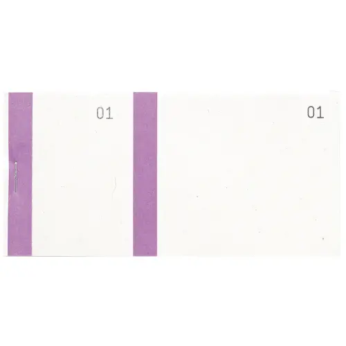 Bloc vendeur &agrave; bande couleur 100 feuillets double num&eacute;rotage - Format 6 ,6x13,5 cm - Violet - EXACOMPTA 