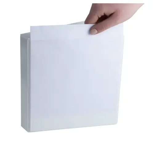 Classeur personnalisable rigide 3 poches KreaCover&reg; - 2 anneaux en D 20mm - A5 - Blanc - EXACOMPTA 