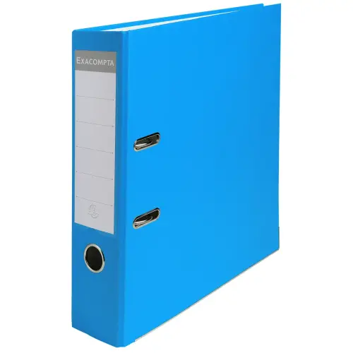 Classeur à levier polypropylène - Dos de 75 mm - Bleu clair - EXACOMPTA