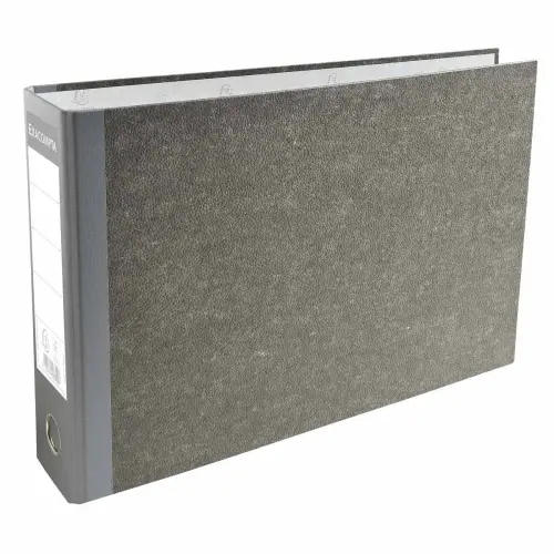 Classeur &agrave; levier papier marbre gris dos de 70mm - A4 horizontal. - Gris-dos gris - EXACOMPTA 