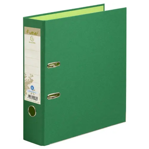 Classeur &agrave; levier rembord&eacute; papier Dos 80 mm Forever - A4 maxi. - Vert fonc&eacute; - Exacompta 