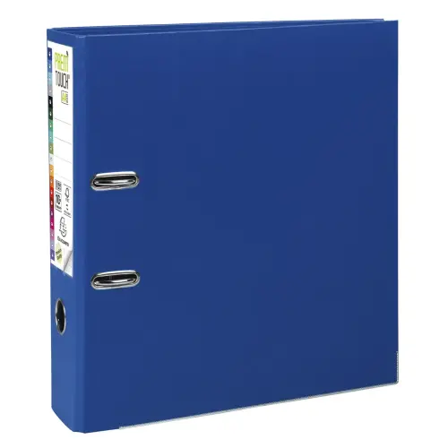 Classeur à levier Prem'Touch intérieur et extérieur en polypropylène - Dos 80mm - A4 maxi. - Bleu foncé - EXACOMPTA