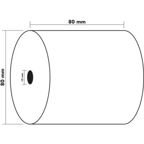 Bobine pour tickets de caisse 80x80 mm - 1 pli thermique 55g/m2 sans BPA. - EXACOMPTA 