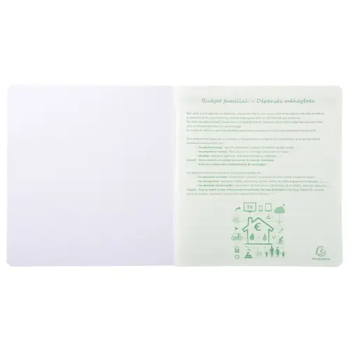 Piqûre de comptabilité et organisation familiale 27x25cm - Budget dépenses ménagères 56 pages - EXACOMPTA