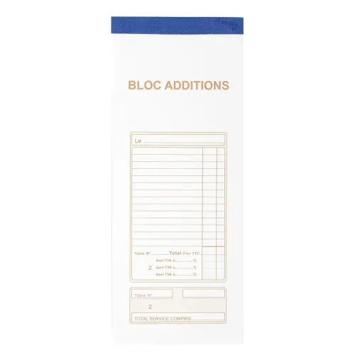 Bloc Addition 50 feuillets autocopiants numérotés en dupli - Format 9 ,1x22,5 cm - EXACOMPTA