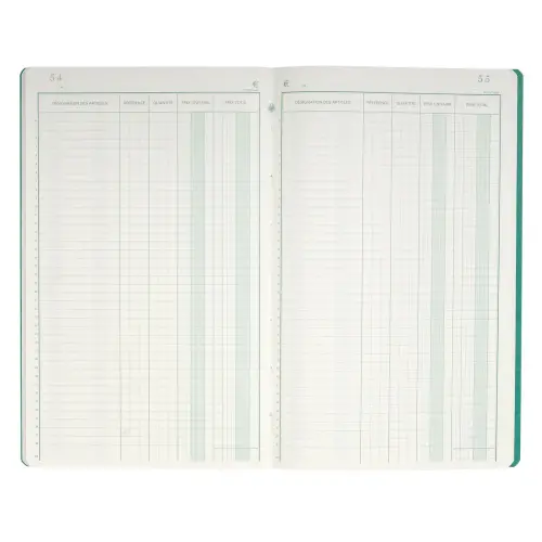 Piqûre 32x19,5cm Livre d'Inventaire 38 lignes 80 pages - EXACOMPTA