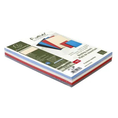 Paquet de 100 couvertures Grain cuir pour reliure A4 - Couleurs assorties - EXACOMPTA 