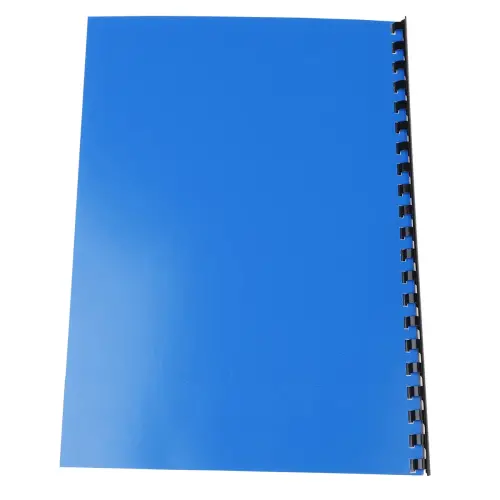 Paquet de 100 couvertures Chrom&eacute;es pour reliure A4 - Bleu - EXACOMPTA 