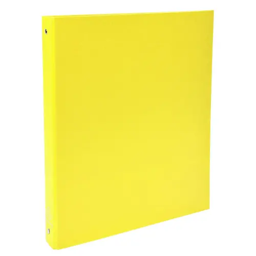 Classeur rembord&eacute; polypropyl&egrave;ne 4 anneaux 30mm - A4 - Jaune - EXACOMPTA 
