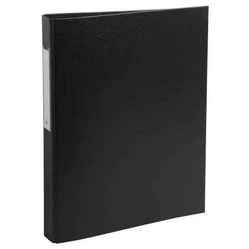Classeur rembord&eacute; polypropyl&egrave;ne 2 anneaux ronds de 25mm sur 3eme de couverture - Noir - EXACOMPTA 