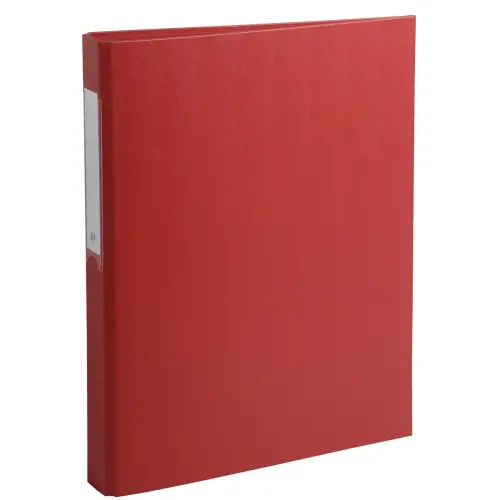 Classeur rembord&eacute; polypropyl&egrave;ne 2 anneaux ronds de 25mm sur 3eme de couverture - Rouge - EXACOMPTA 