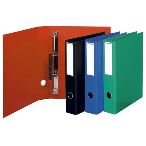 Classeur rembord&eacute; PVC 4 anneaux en D de 50mm en 3&egrave;me de couverture - A4 maxi - Couleurs assorties - EXACOMPTA 