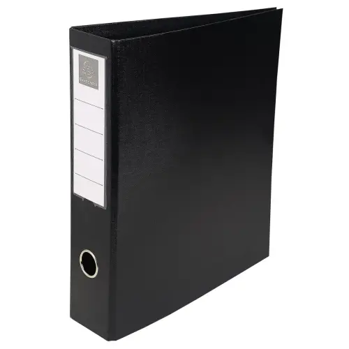 Classeur rembordé PVC 4 anneaux en D de 50mm en 3ème de couverture - A4 maxi - Noir - EXACOMPTA