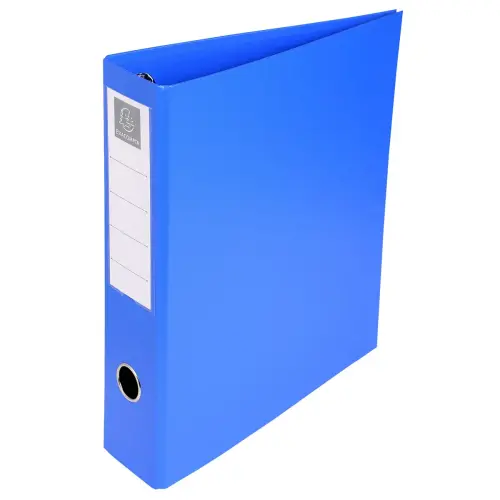 Classeur rembordé PVC 4 anneaux en D de 50mm en 3ème de couverture - A4 maxi - Bleu - EXACOMPTA
