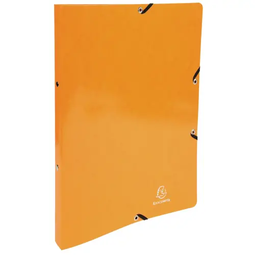 Classeur &agrave; &eacute;lastiques 2 anneaux 15mm Iderama - A4 - Orange - EXACOMPTA 