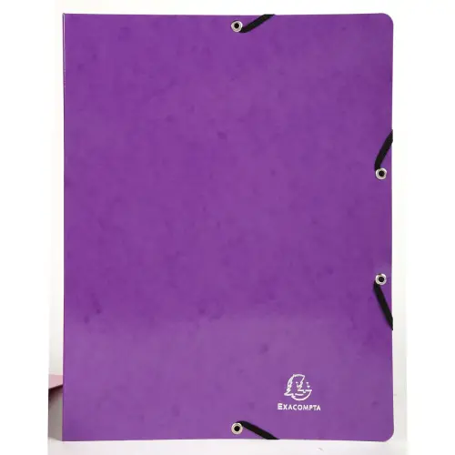 Classeur &agrave; &eacute;lastiques 2 anneaux 15mm Iderama - A4 - Violet - EXACOMPTA 