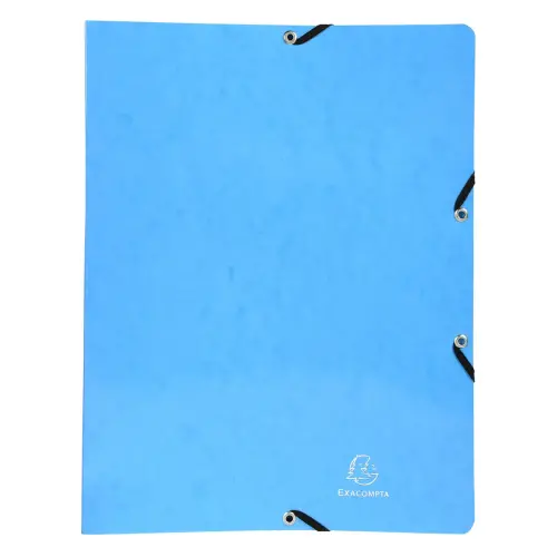 Classeur à élastiques 2 anneaux 15mm Iderama - A4 - Bleu clair - EXACOMPTA