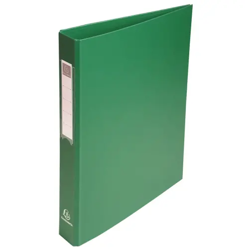 Classeur rembord&eacute; polypropyl&egrave;ne 4 anneaux ronds de 25mm sur 3eme de couverture - Vert - EXACOMPTA 