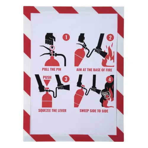 Pochette d'affichage magn&eacute;tique de s&eacute;curit&eacute; A4 - Blanc/rouge - Exacompta 