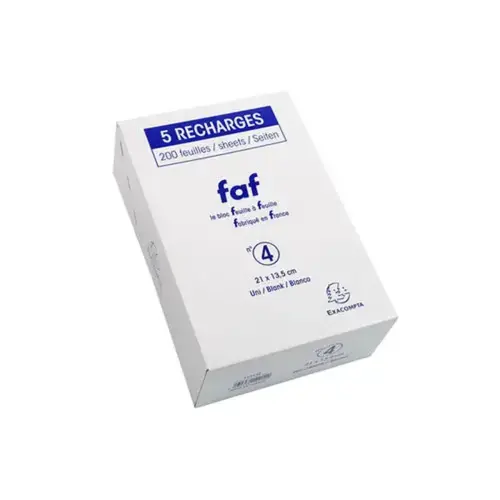Boîte de 5 recharges FAF 21x13,5cm N.4 uni - EXACOMPTA