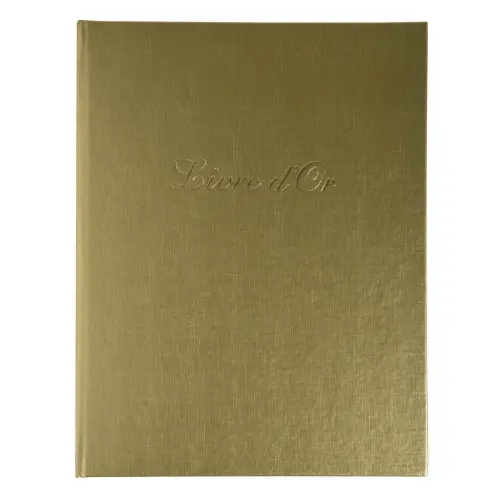 Livre d'or Balacron avec titre 100 pages blanches - 27x22 cm vertical - Or - EXACOMPTA
