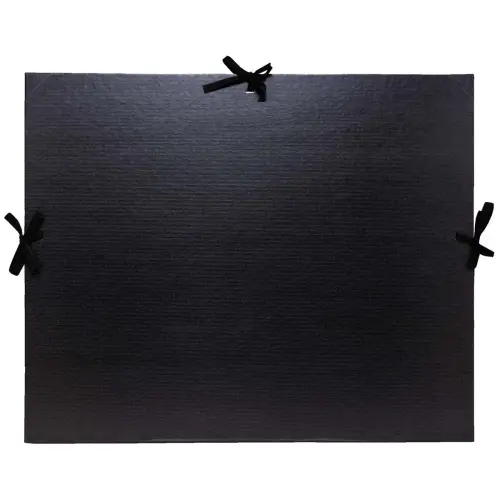 Carton à dessin kraft noir vernis avec ruban 32x45 cm - Pour format A3 - Noir - EXACOMPTA