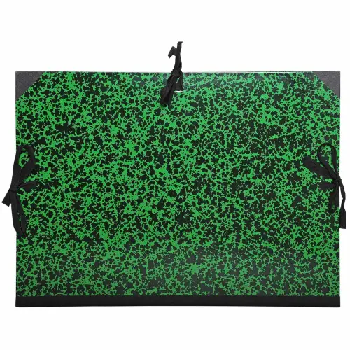 Carton &agrave; dessin Annonay avec rubans 26x33 cm - Pour formats A4 et 24x32 cm - Vert - EXACOMPTA 