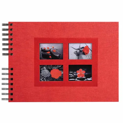 Album photos à spirales 50 pages noires Passion - 32x22 cm - Rouge - EXACOMPTA