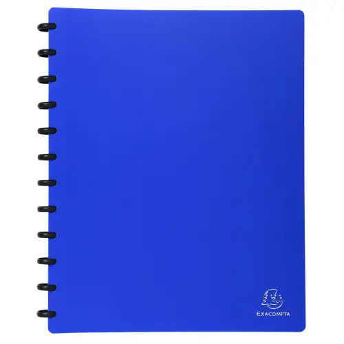 Protège-documents à anneaux et pochettes détachables 60 vues - A4 - Bleu - Exacompta