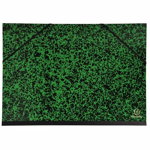 Carton &agrave; dessin Annonay avec &eacute;lastiques 32x45 cm - Pour format A3 - Vert - EXACOMPTA 