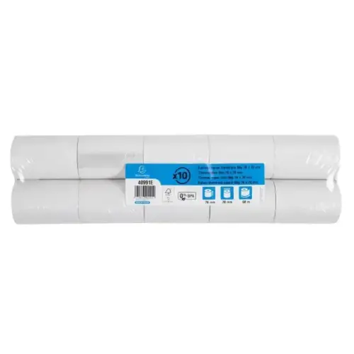 Bobine pour balance 76x70 mm - 1 pli thermique 55g/m2 sans BPA. - EXACOMPTA 