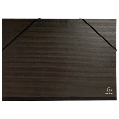 Carton à dessin kraft noir vernis avec élastiques 32x45 cm - Pour format A3 - Noir - EXACOMPTA