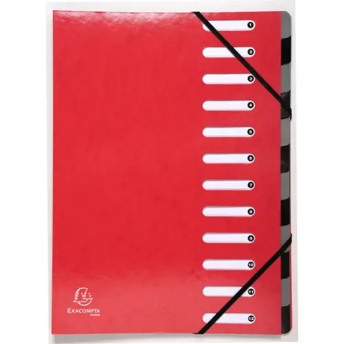 Trieur Harmonika Iderama 12 compartiments - Rouge - EXACOMPTA 