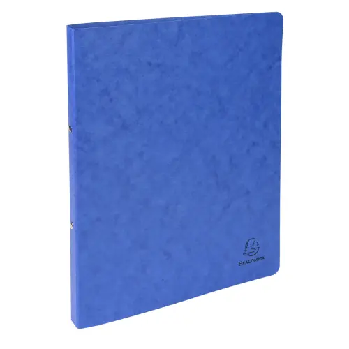 Classeur 2 anneaux 15mm Carte lustr&eacute;e - A4 - Bleu - EXACOMPTA 