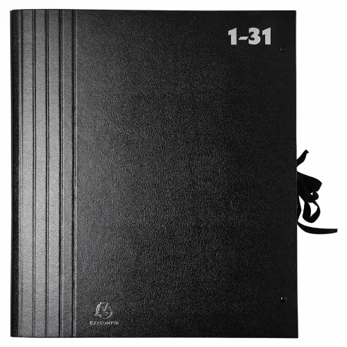 Trieur accordéon grande capacité 32 compartiments numériques - Noir - EXACOMPTA