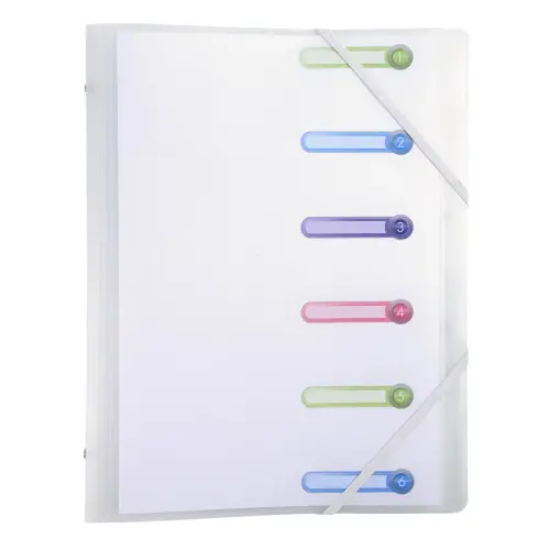 Trieur polypropyl&egrave;ne 3 rabats 6 compartiments Chromaline - A4 - Incolore - EXACOMPTA 