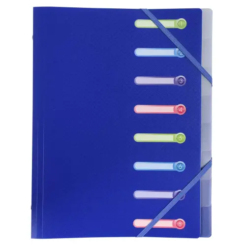 Trieur polypropylène 3 rabats 8 compartiments OPAK - Couleurs assorties - EXACOMPTA