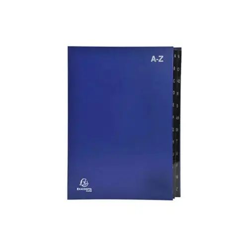Trieur rigide Economique Ordonator 24 compartiments alphab&eacute;tiques- 24x34cm - Bleu - EXACOMPTA 
