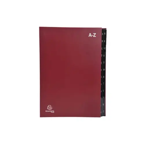 Trieur rigide Economique Ordonator 24 compartiments alphabétiques- 24x34cm - Rouge - EXACOMPTA