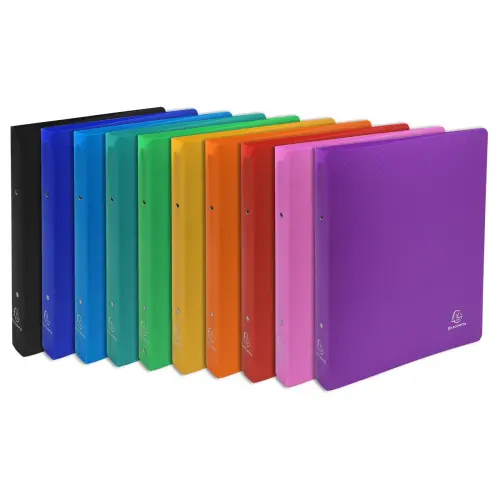 Classeur 2 anneaux 30 mm polypropyl&egrave;ne Opak - A4 maxi. - Couleurs assorties - EXACOMPTA 