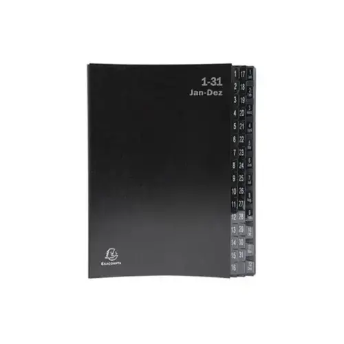 Trieur rigide Economique Ordonator 32 compartiments alphanum&eacute;riques - 24x34cm - Noir - EXACOMPTA 