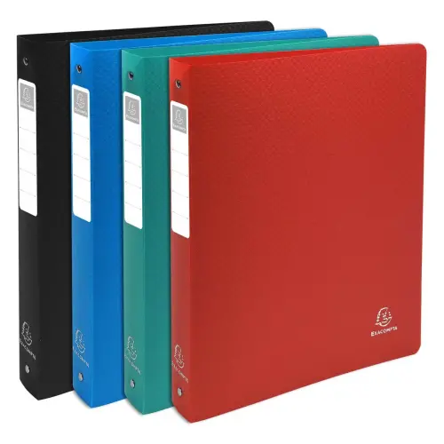 Classeur 4 anneaux 30mm polypropyl&egrave;ne OPAK rigide 10/10e - A4 Maxi. - Couleurs assorties - EXACOMPTA 