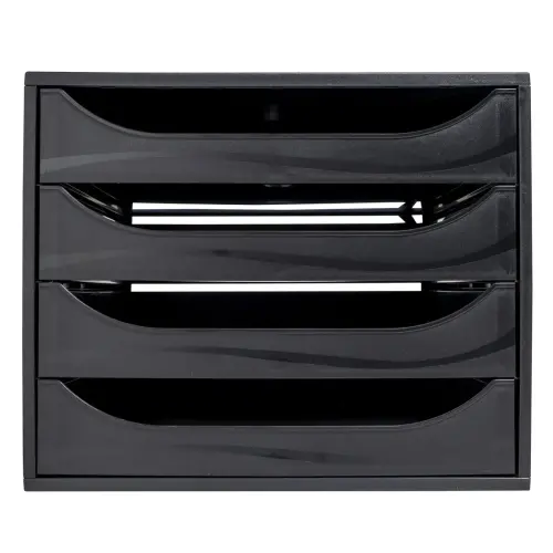 ECOBOX Caisson 4 tiroirs - Noir - EXACOMPTA