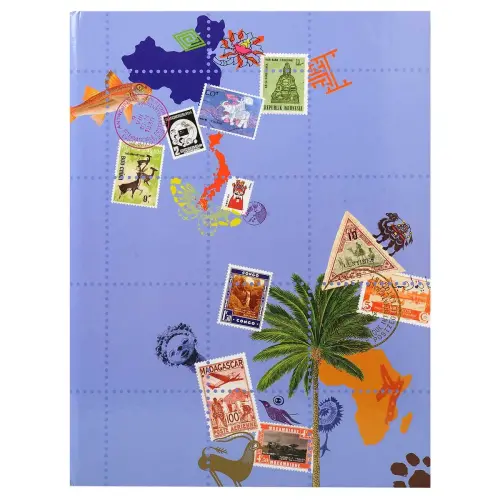 Album de timbres Globe-Trotter 16 pages noires - 22,5x30,5 cm - Visuels assortis - EXACOMPTA