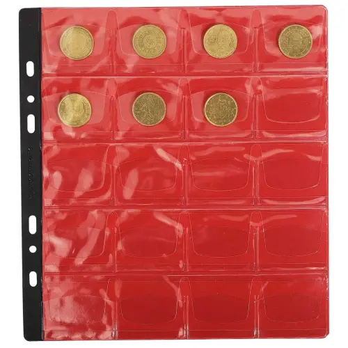 Sachet de 3 recharges numismatiques 20 cases de diamètre 40mm - 24,5x25 cm - Cristal - EXACOMPTA